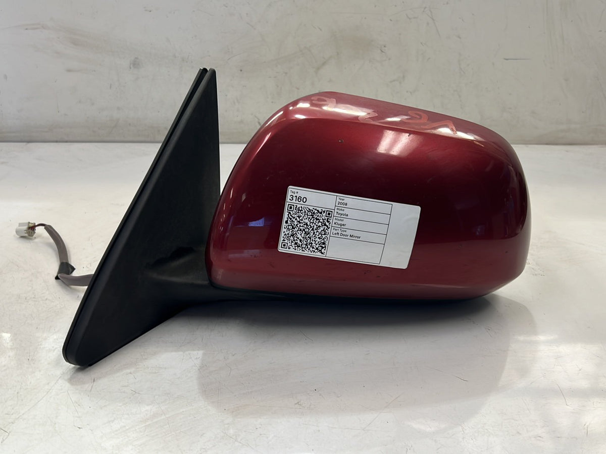 Aug 2007 to Jul 2010 - Toyota Kluger GSU40 GSU45 - Left Door Mirror - Non-Puddle Lamp Type, Colour Coded