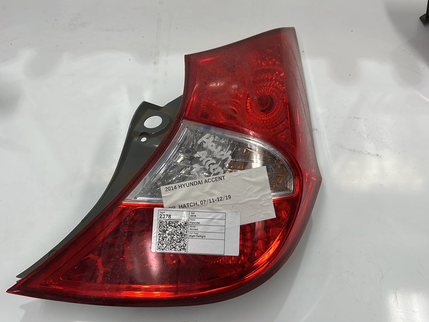 May 2011 to Dec 2019 - Hyundai Accent RB Hatchback - Right Taillight