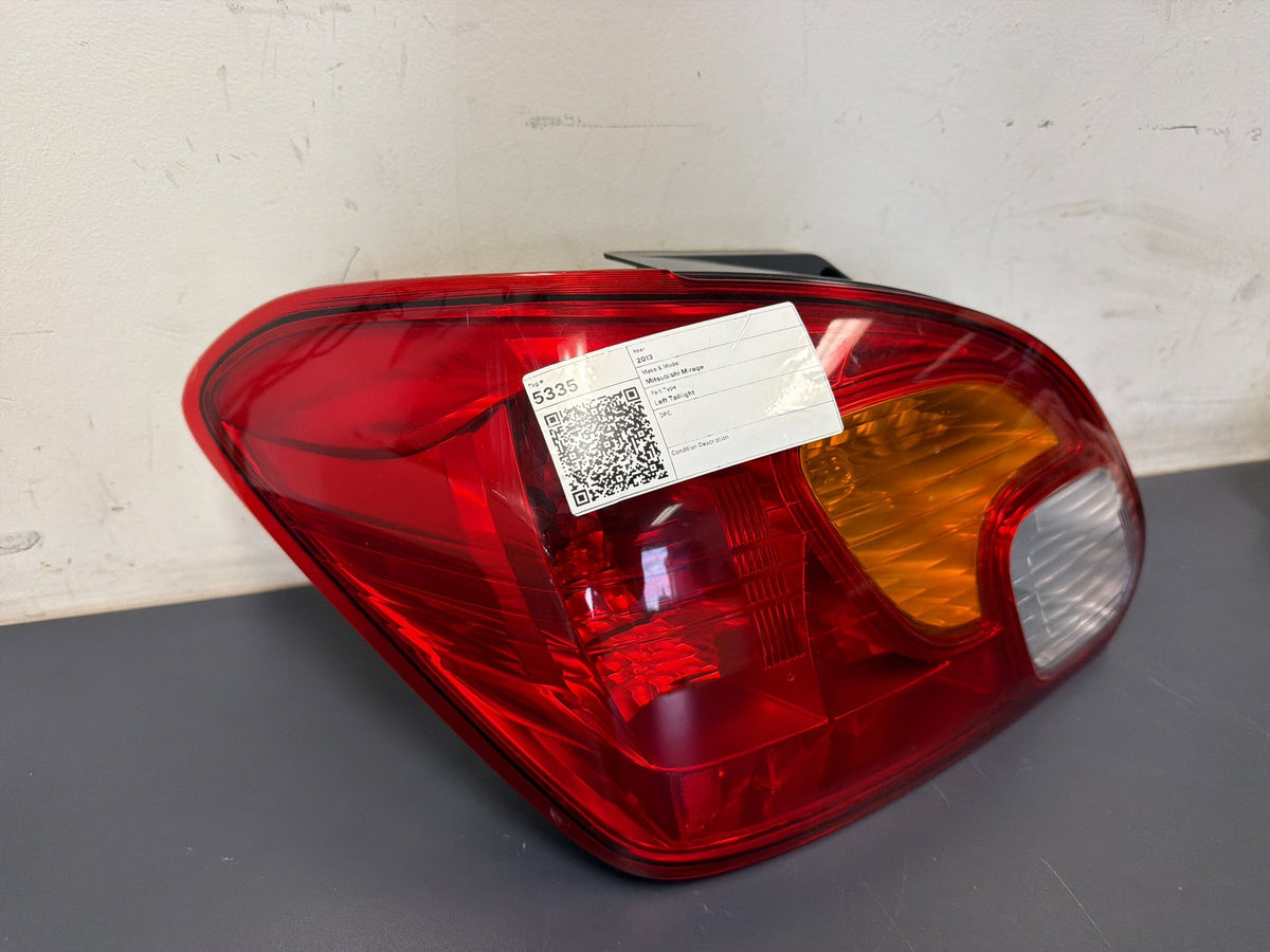 Dec 2012 to Dec 2024 - Mitsubishi Mirage LA LB Hatchback - Left Taillight - Body Mounted, Halogen Type