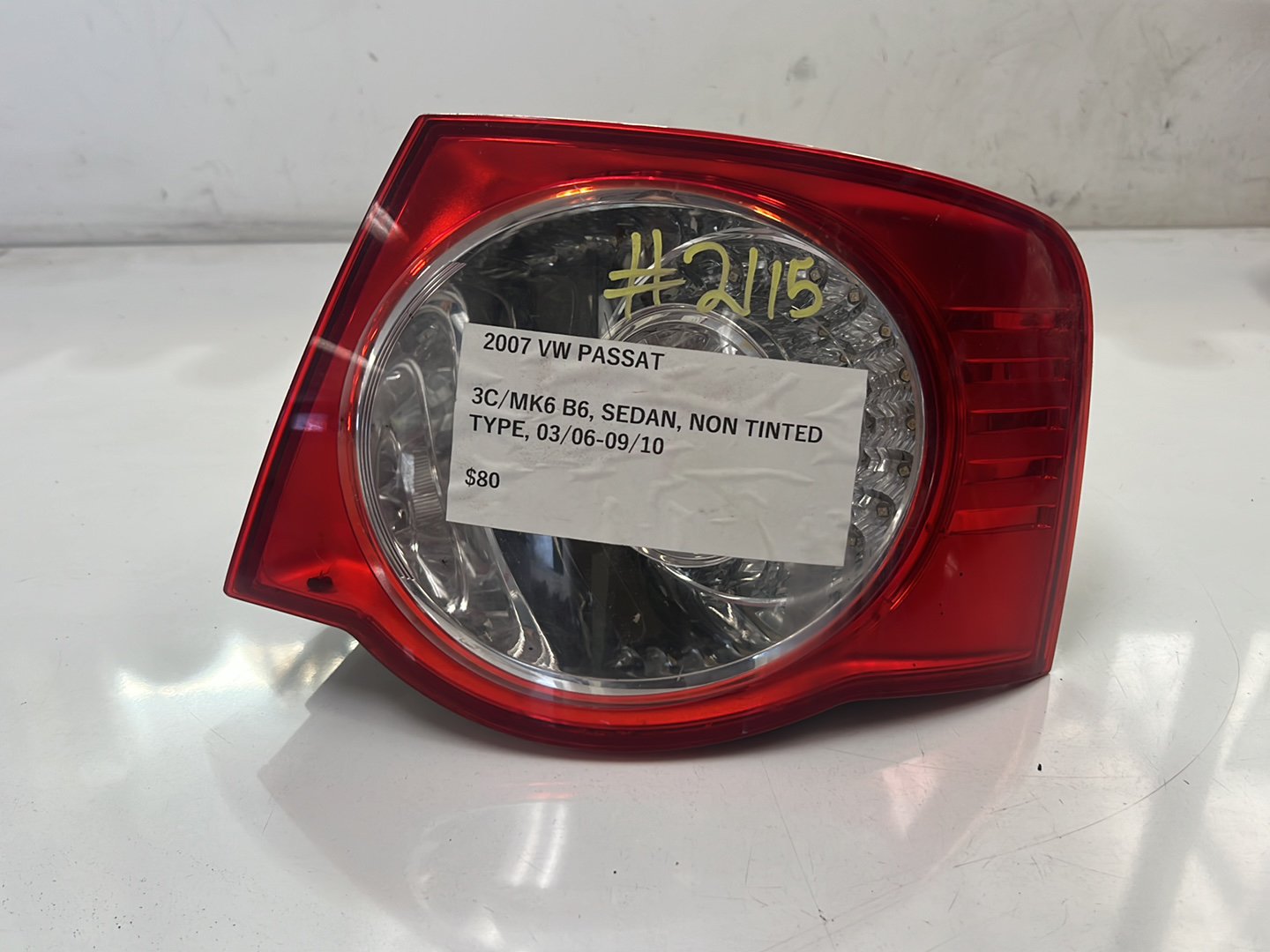 Right Taillight, 2008, Volkswagen, Passat, 125 TDI, B6