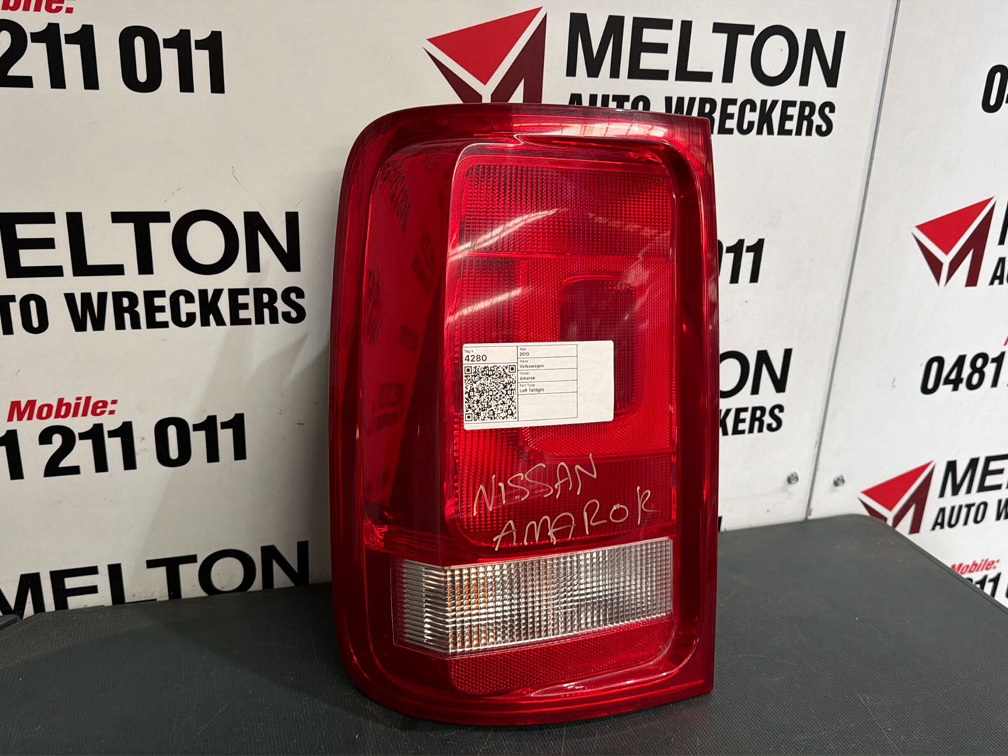 Oct 2010 to Sep 2022- Volkswagen Amarok 2H- Left Taillight- Body Mounted, Non Tinted Type
