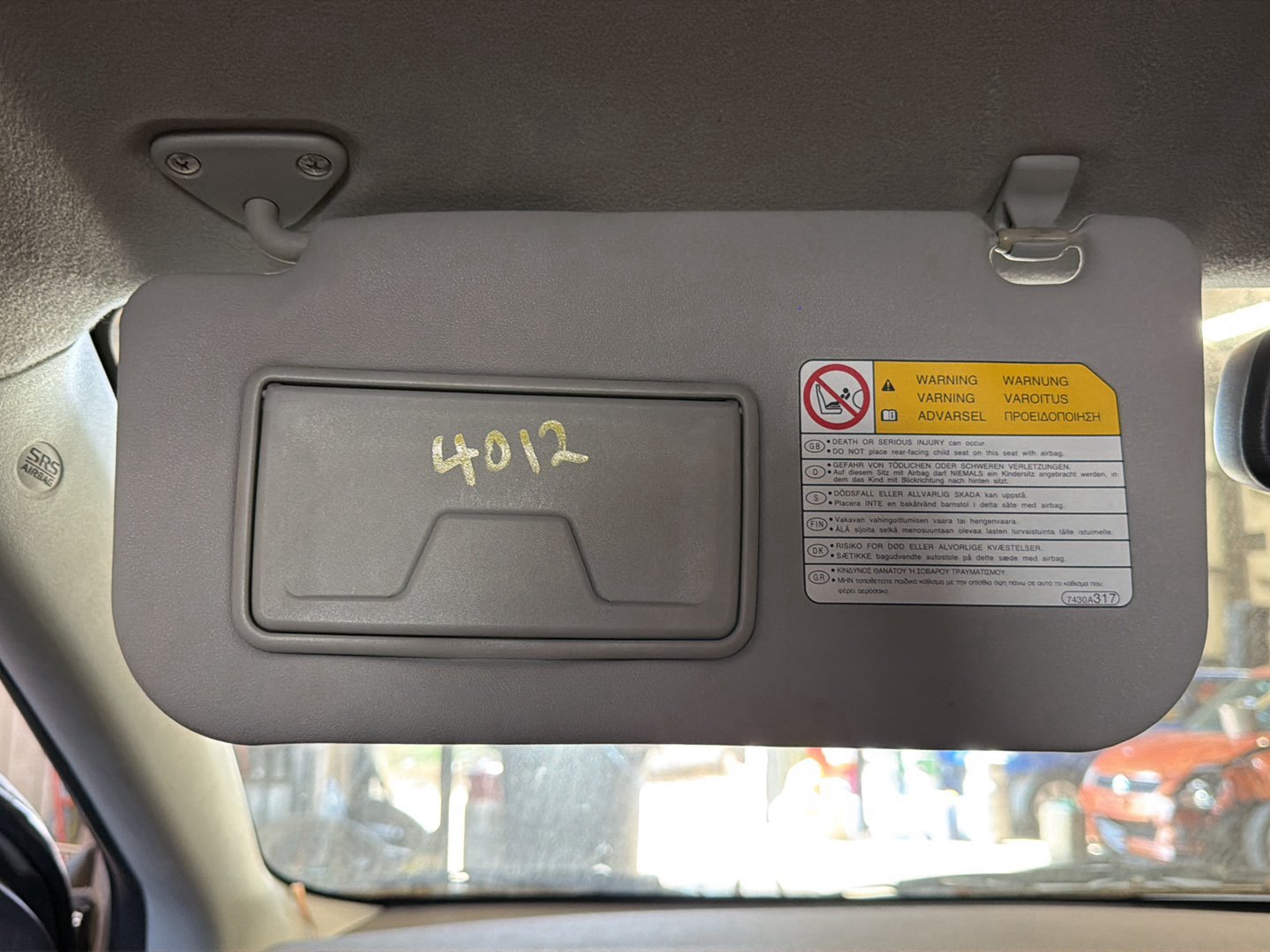 2012 Mitsubishi Lancer CJ- Left Sun Visor