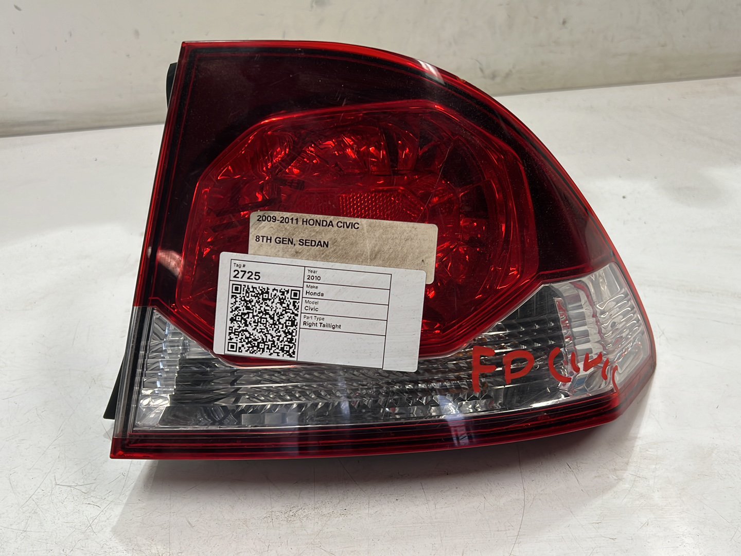 Jan 2009 to Dec 2011- Honda Civic 8th Gen Sedan- Right Taillight