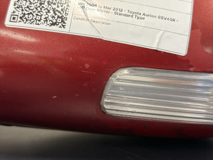 Oct 2006 to Mar 2012 - Toyota Aurion GSV40R - Left Door Mirror - Standard Type