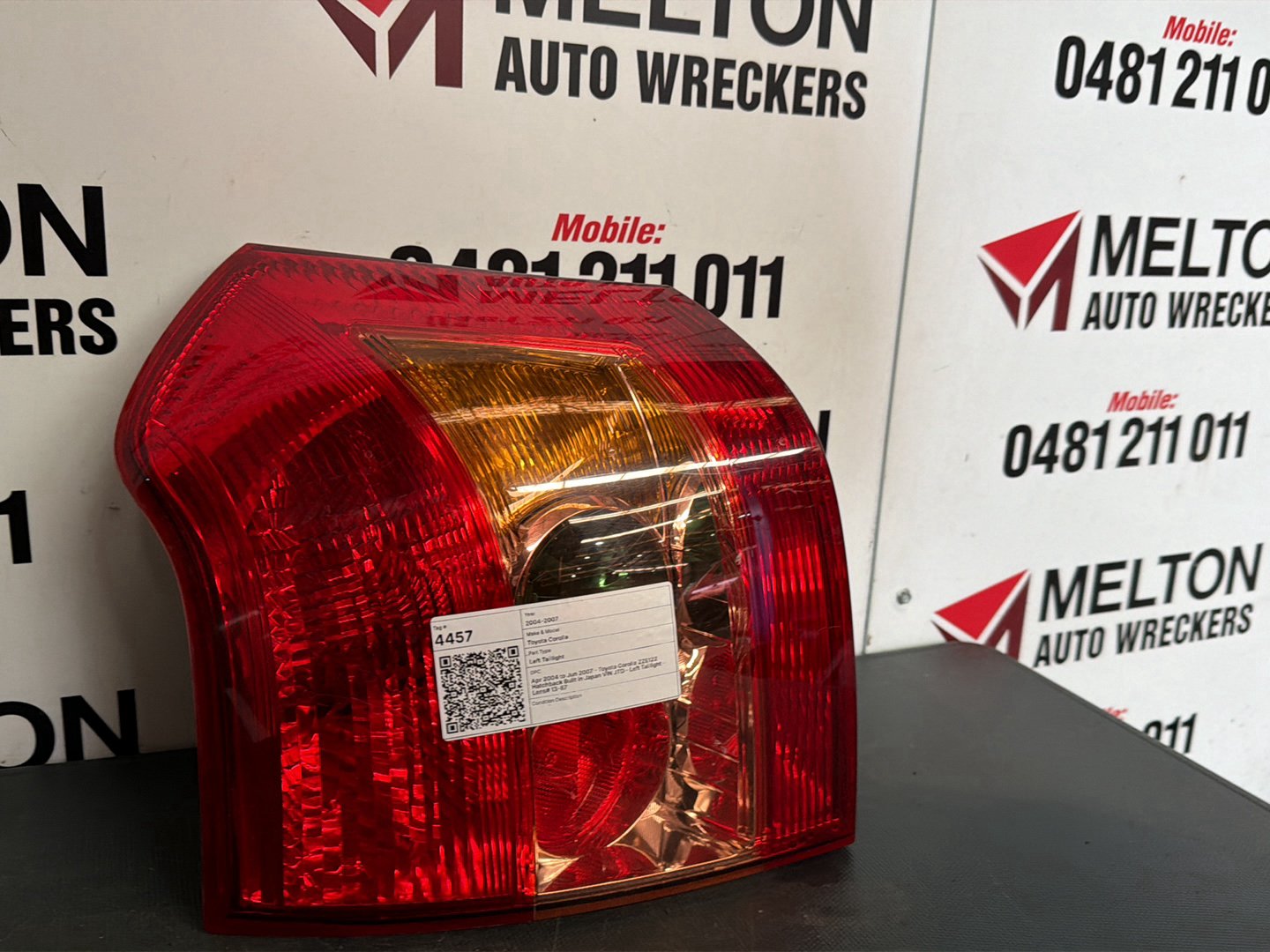 Apr 2004 to Jun 2007- Toyota Corolla ZZE122 Hatchback Built in Japan VIN JTD- Left Taillight- Lens# 13-87