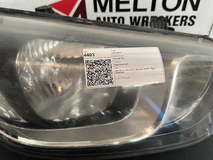 Mar 2012 to Dec 2015- Hyundai i20 PB- Right Headlight