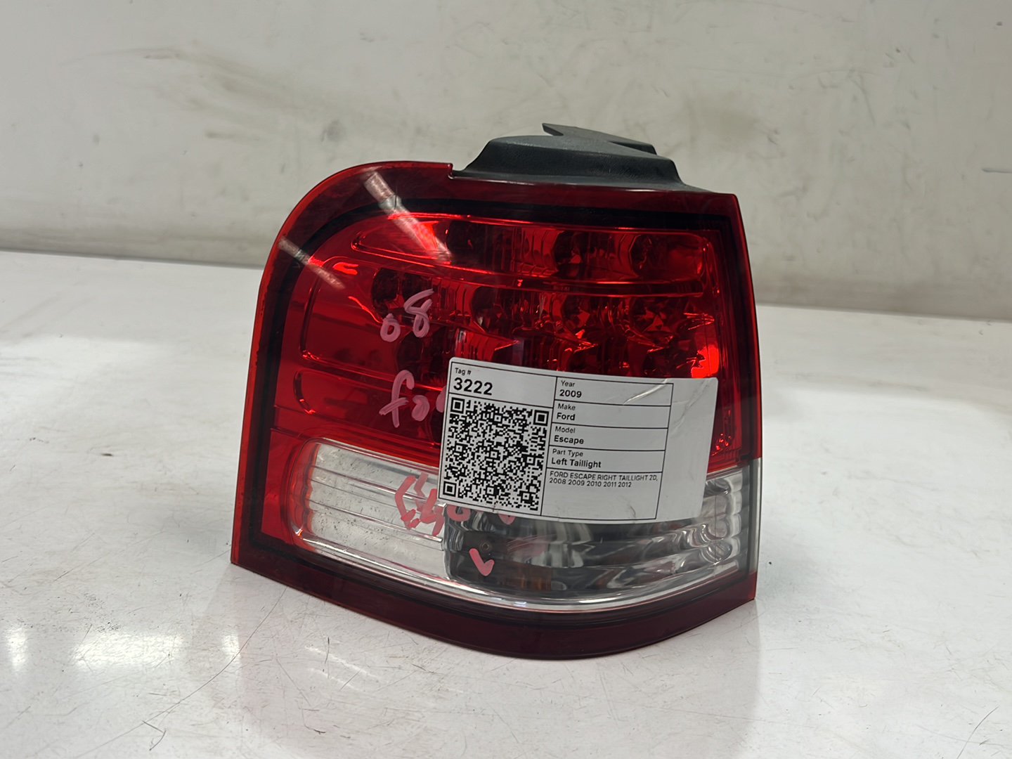 2008-2012 Ford Escape ZD Left Taillight