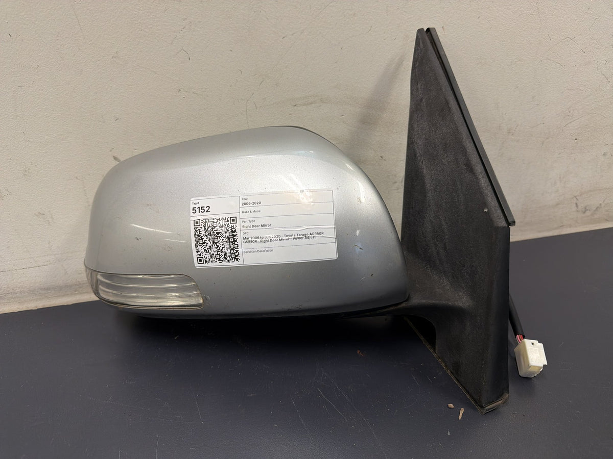 Oct 2008 to Nov 2012 - Toyota RAV4 ACA33 ACA38 - Right Door Mirror - Indicator, 5 Wire, 5 Pin