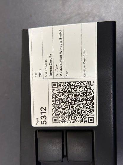 2017 Toyota Corolla ZRE1* Hatchback Master Power Window Switch