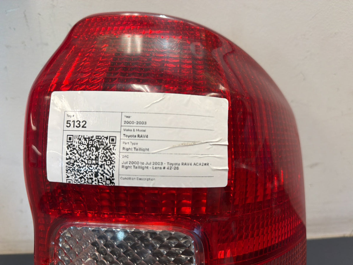 Jul 2000 to Jul 2003 - Toyota RAV4 ACA2#R - Right Taillight - Lens # 42-26