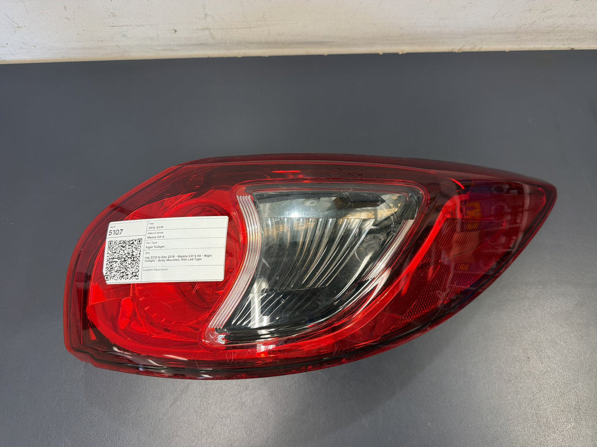 Feb 2012 to Dec 2016 - Mazda CX-5 KE - Right Taillight - Body Mounted, Non Led Type