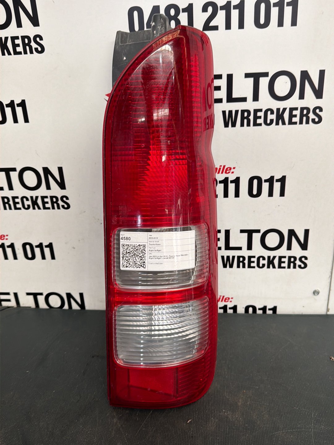 Jan 2005 to Apr 2019- Toyota Hiace TRH KDH- Right Taillight- Lens# 26-120