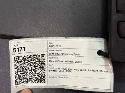2017 Land Rover Discovery Sport, RH Front (Master Switch), L550, 01/15-