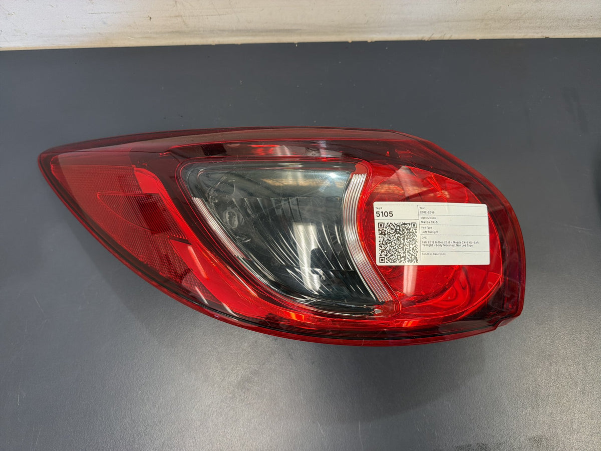 Feb 2012 to Dec 2016 - Mazda CX-5 KE - Left Taillight - Body Mounted, Non Led Type