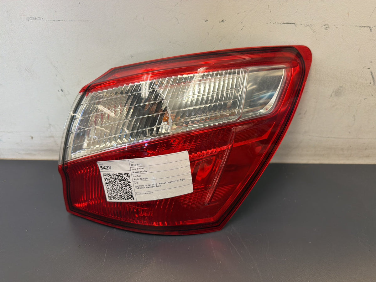 Jan 2010 to Apr 2012 - Nissan Dualis J10 - Right Taillight - Standard Type