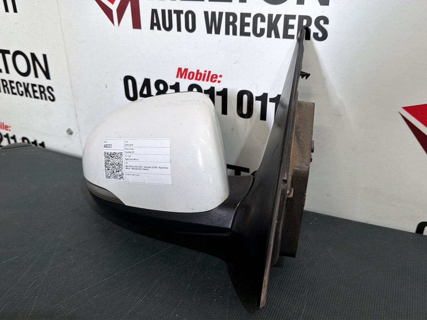 Mar 2012 to Dec 2015- Hyundai i20 PB- Right Door Mirror- Manual Fold, Flasher