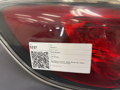 Apr 2009 to Oct 2013 - Mazda Mazda3 BL Sedan - Left Taillight - Standard Type