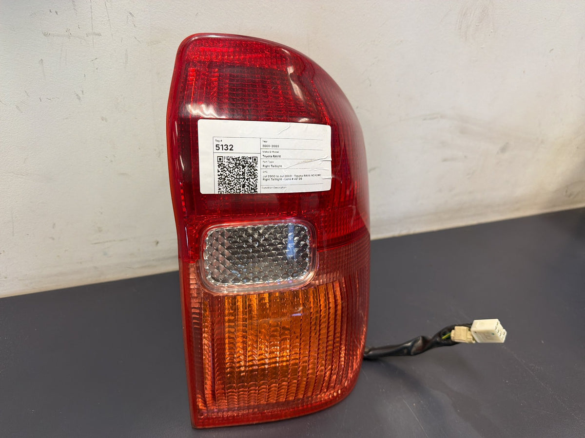 Jul 2000 to Jul 2003 - Toyota RAV4 ACA2#R - Right Taillight - Lens # 42-26