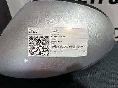 May 2008 to Aug 2016 - Volkswagen Tiguan 5N - Left Door Mirror - Manual Fold, Heated Type, 6XN