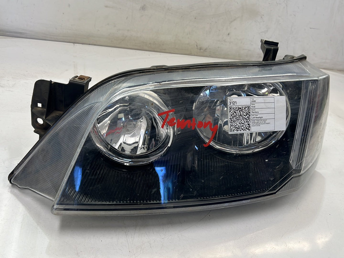 May 2004 to Apr 2009- Ford Territory SX SY MKI TX SR- Left Headlight- Turbo, Black Insert