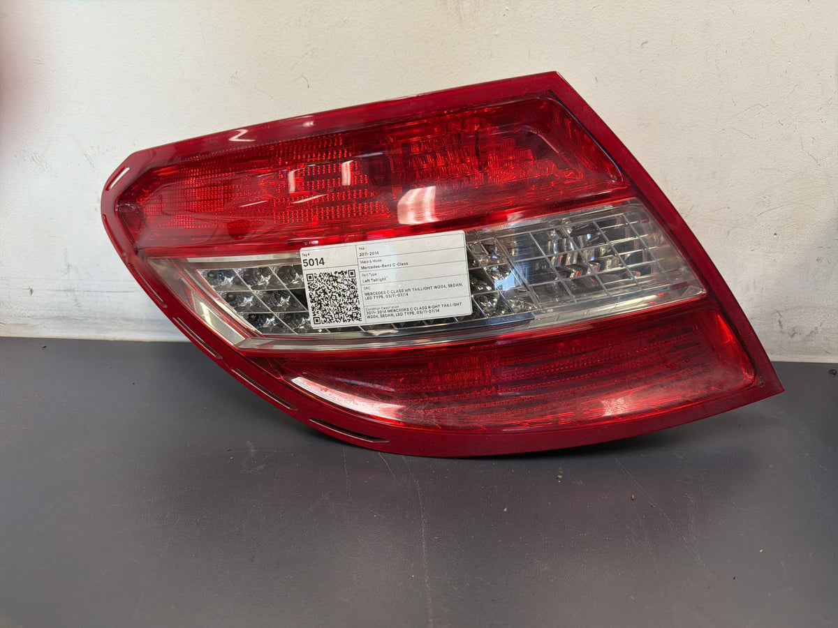 MERCEDES C CLASS left TAILLIGHT W204, SEDAN, LED TYPE, 03/11-07/14