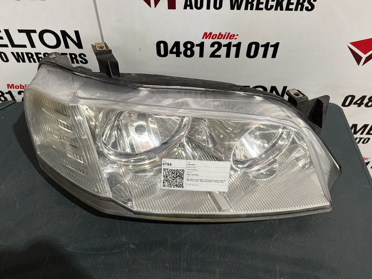 May 2004 to Apr 2009 - Ford Territory SX SY MkI TS Ghia Ghia Turbo - Right Headlight - Chrome Insert
