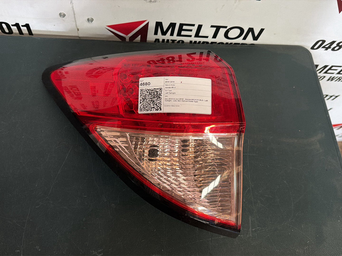 Dec 2014 to Jun 2018 - Honda HR-V VTi RU5 - Left Taillight - Led, Non Optical Guide Type