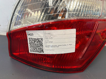 Jan 2010 to Apr 2012 - Nissan Dualis J10 - Right Taillight - Standard Type