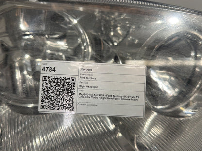 May 2004 to Apr 2009 - Ford Territory SX SY MkI TS Ghia Ghia Turbo - Right Headlight - Chrome Insert