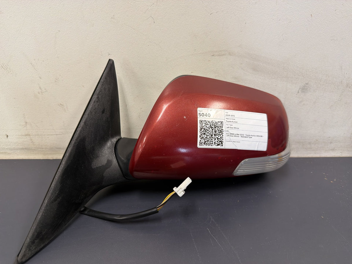 Oct 2006 to Mar 2012 - Toyota Aurion GSV40R - Left Door Mirror - Standard Type