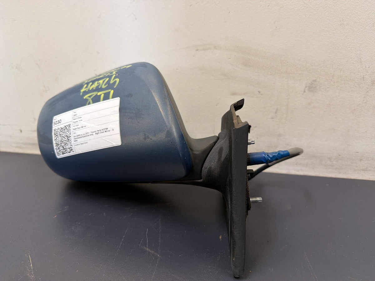 Oct 2005 to Jul 2011 - Toyota Yaris NCP9# Hatchback Australia Only - Right Door Mirror - 3 Wire