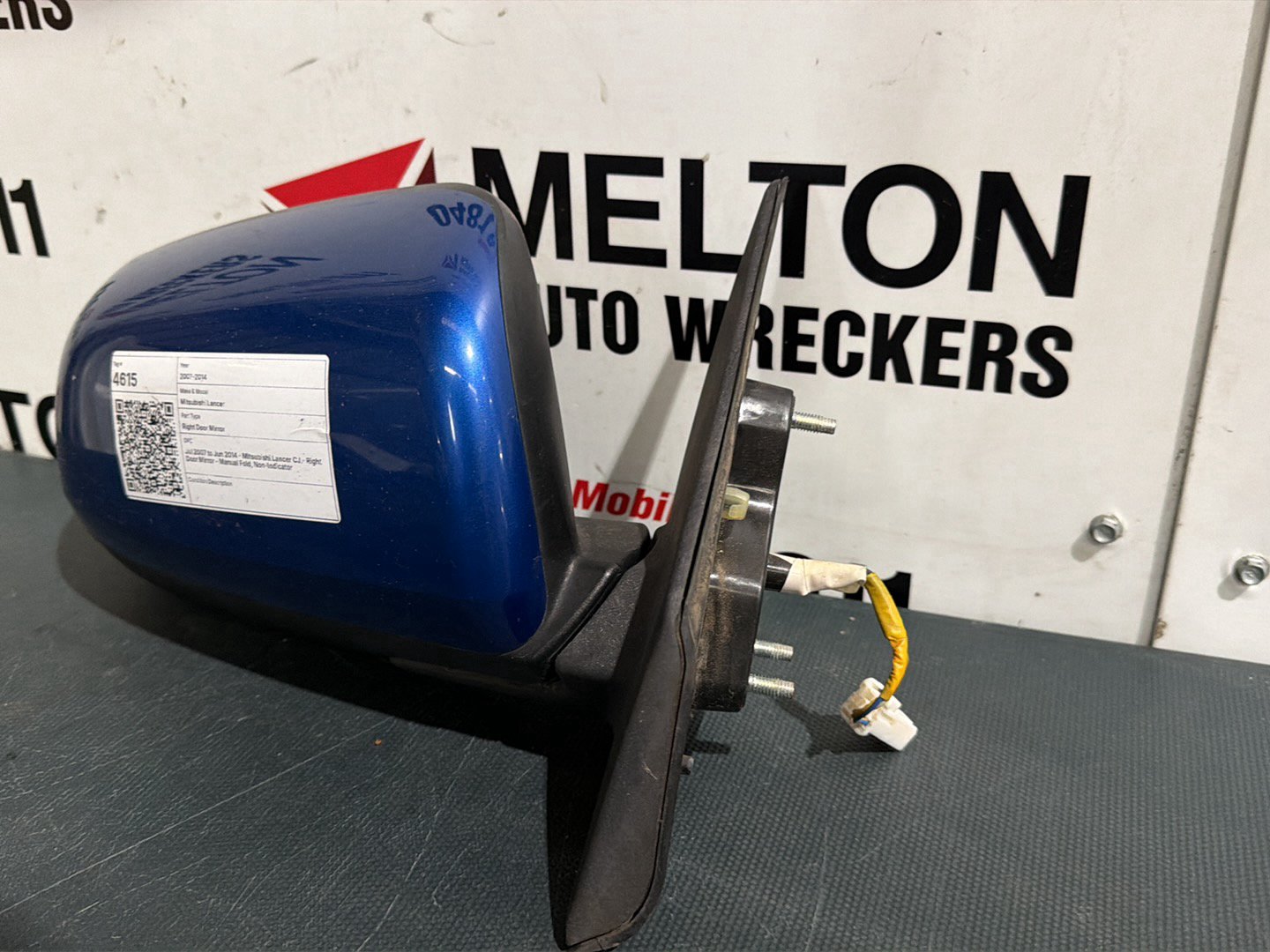 Jul 2007 to Jun 2014- Mitsubishi Lancer CJ- Right Door Mirror- Manual Fold, Non-Indicator