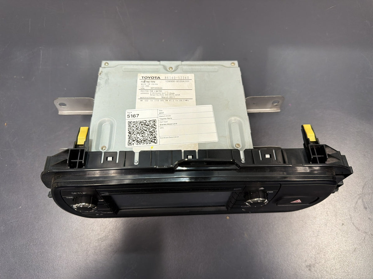2017 Toyota Yaris P130 Hatchback Stereo Head Unit