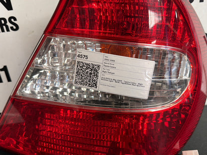 Aug 2002 to May 2006- Toyota Camry- Right Reverse Light- Sk36, Top/Bottom (Non Sportivo)