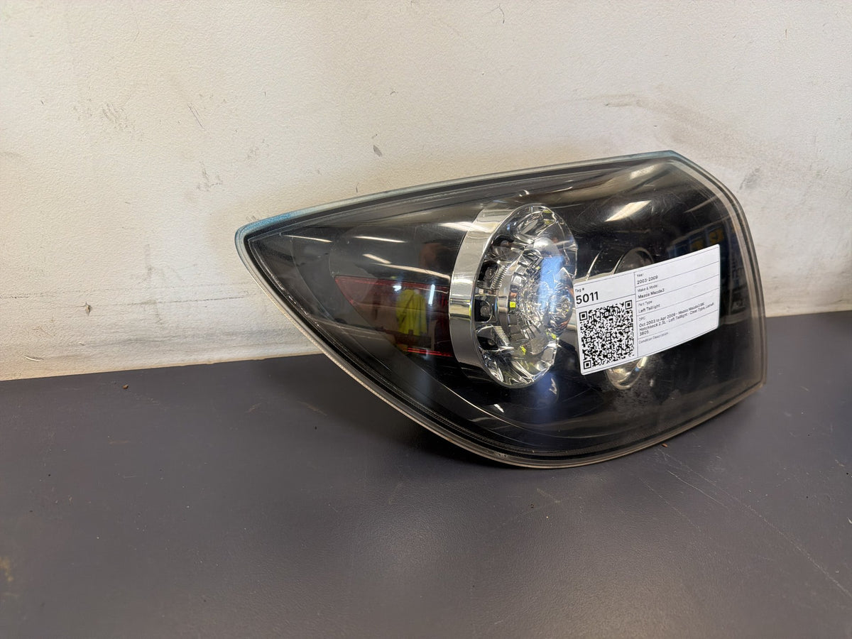 2003 - 2009 Mazda3 BK Hatchback 2.3L Left Taillight Clear Type, Lens# 3805