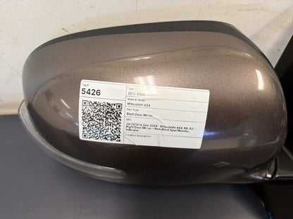 Jul 2013 to Dec 2024 - Mitsubishi ASX XB-XD - Right Door Mirror - Non-Blind Spot Monitor, Indicator