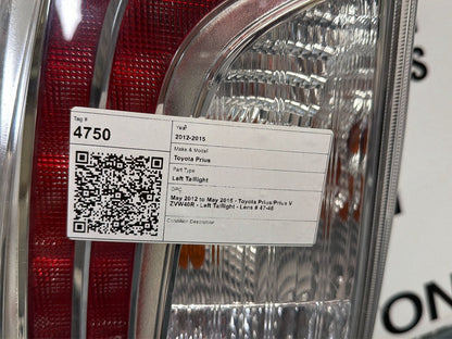 May 2012 to May 2015 - Toyota Prius/Prius V ZVW40R - Left Taillight - Lens # 47-46