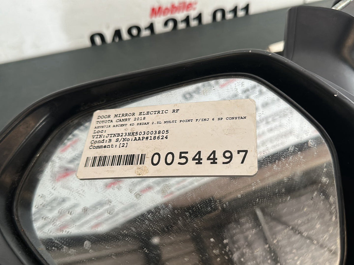 2017- 2024 Toyota Camry XV70- Right Door Mirror