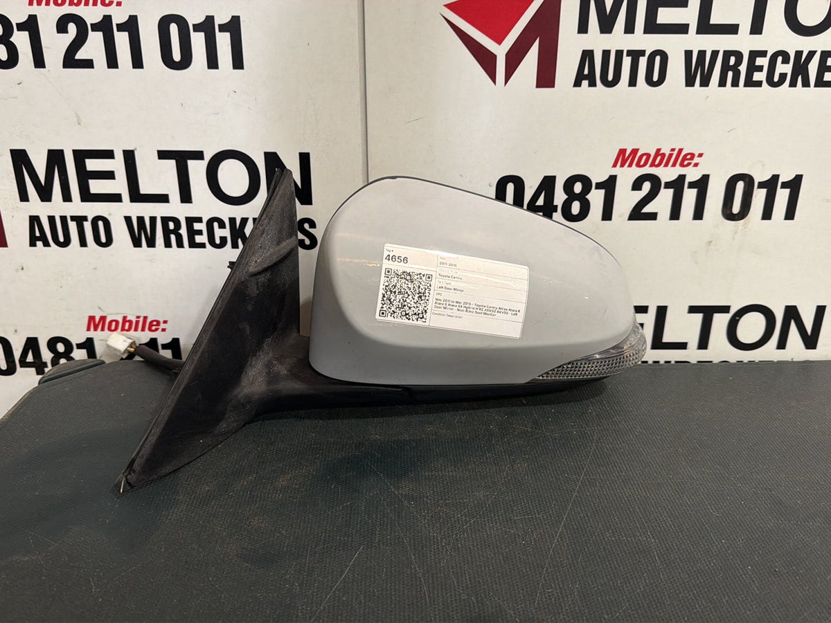 Nov 2011 to Mar 2015 - Toyota Camry Altise Atara R Atara S Atara SX Hybrid H RZ ASV50 AVV50 - Left Door Mirror - Non-Blind Spot Monitor