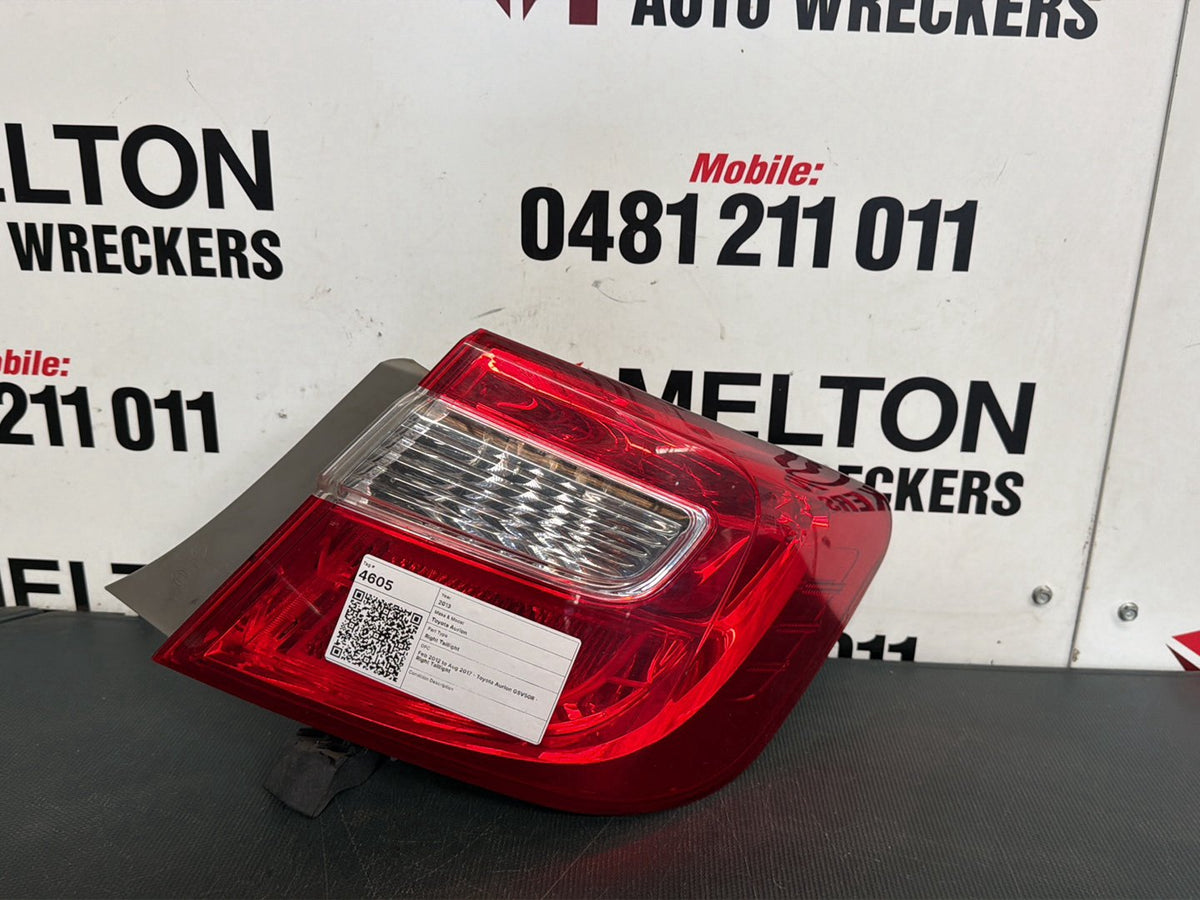 Feb 2012 to Aug 2017- Toyota Aurion GSV50R- Right Taillight