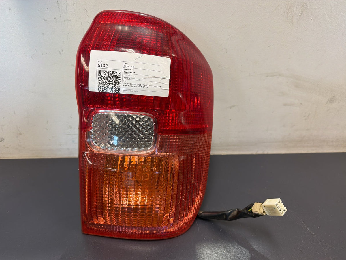 Jul 2000 to Jul 2003 - Toyota RAV4 ACA2#R - Right Taillight - Lens # 42-26