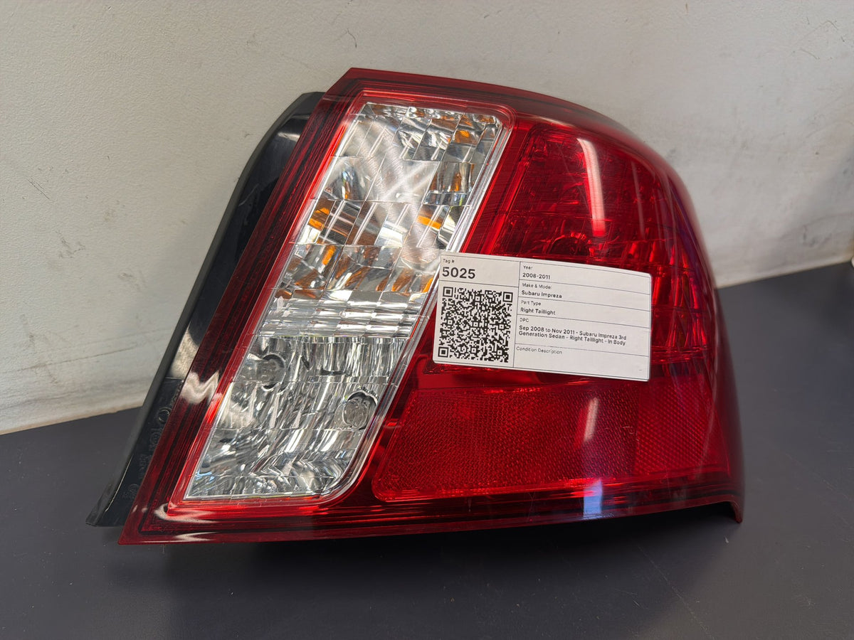 2008-2011 Subaru Impreza Sedan Right Taillight