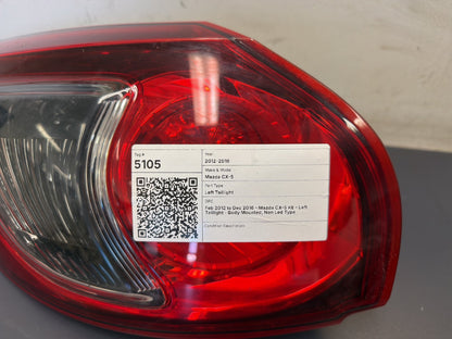 Feb 2012 to Dec 2016 - Mazda CX-5 KE - Left Taillight - Body Mounted, Non Led Type