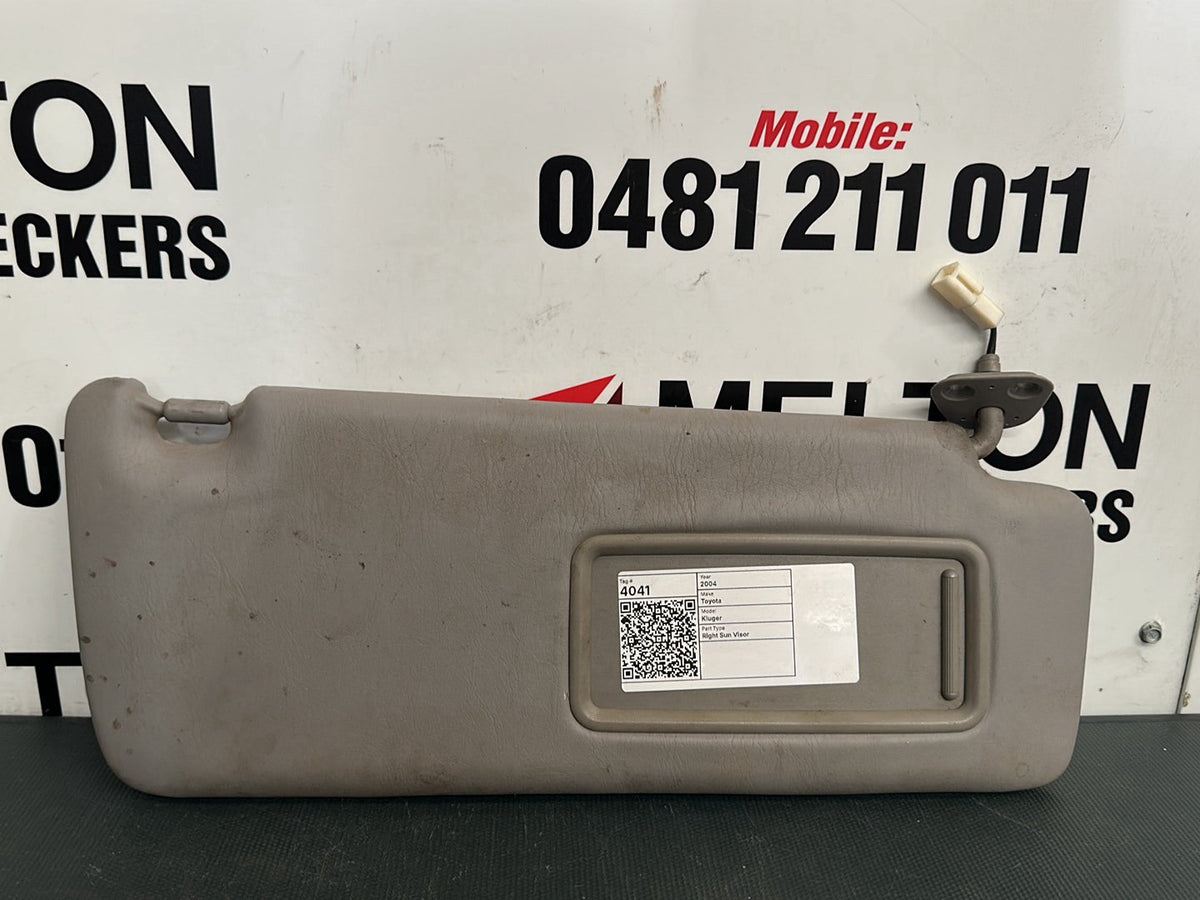 Jan 2001 to Apr 2007- Toyota Kluger MCU28R- Right Sun Visor- Grey
