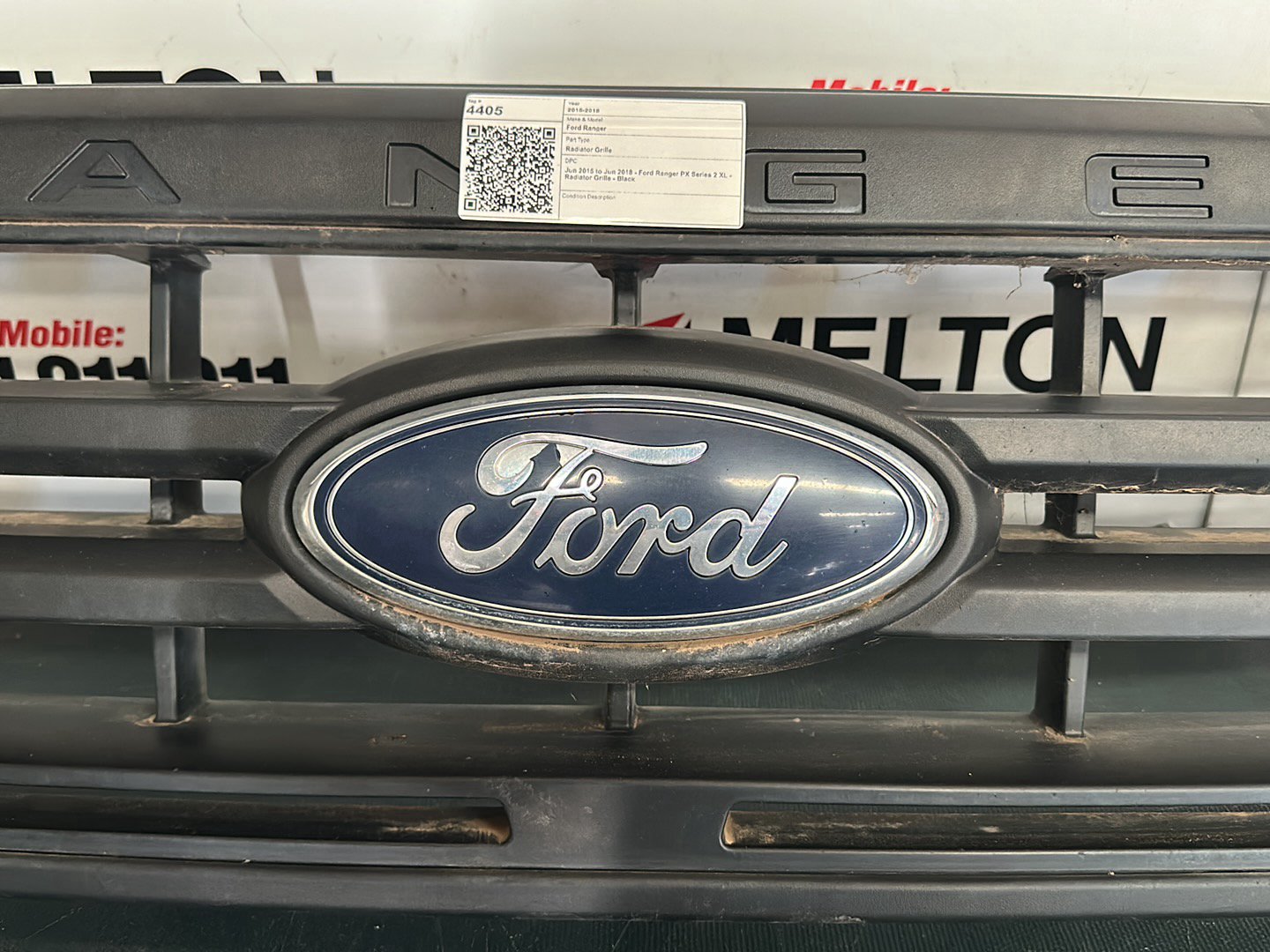 Jun 2015 to Jun 2018- Ford Ranger PX Series 2 XL- Radiator Grille- Black