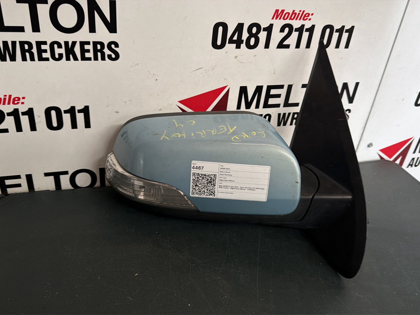May 2009 to Apr 2011- Ford Territory SY MkII Ghia Ghia Turbo- Right Door Mirror- Indicator