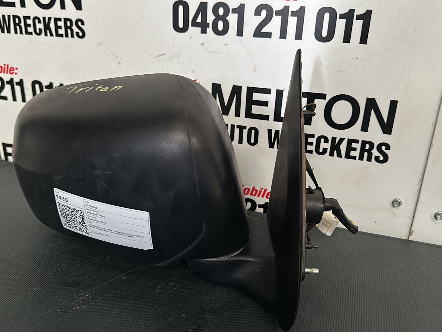 2015- 2018 Mitsubishi Triton MQ GLX Right Door Mirror Non Indicator Black