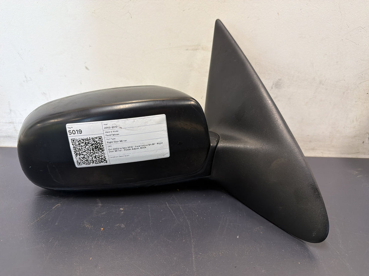 Oct 2002 to Sep 2010 - Ford Falcon BA BF - Right Door Mirror - Power Adjust, Black