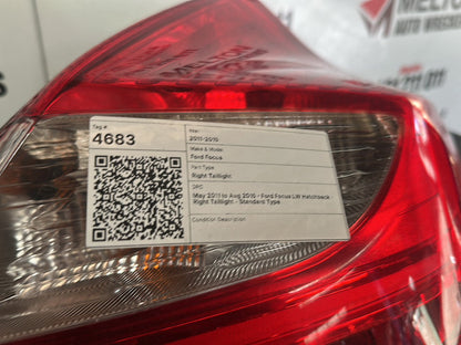 May 2011 to Aug 2015 - Ford Focus LW Hatchback - Right Taillight - Standard Type