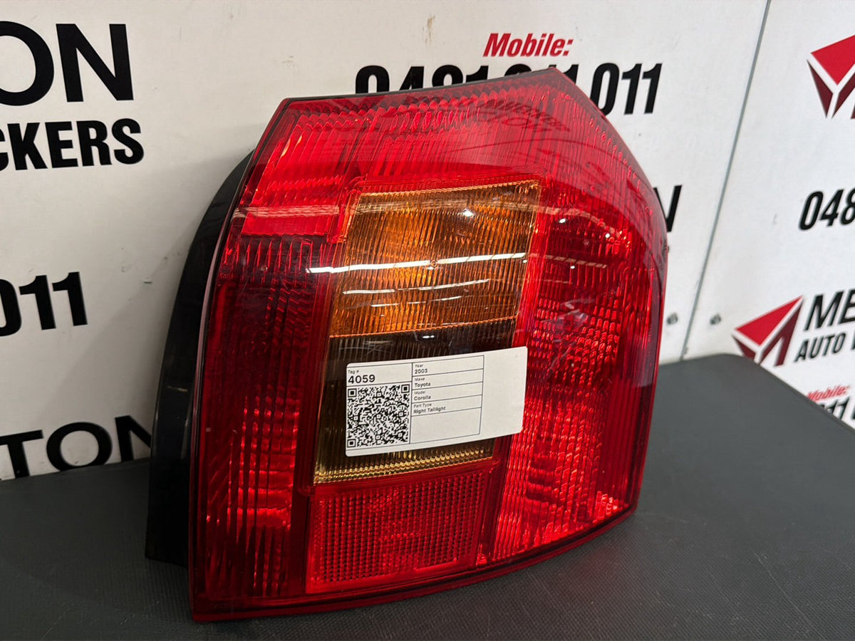 Dec 2001 to Mar 2004- Toyota Corolla ZZE122 Hatchback Built in Japan VIN JTD- Right Taillight- Lens# 13-65